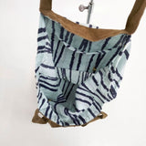 mina perhonen Utopi ワンマイルバッグ フロッキープリント リネン aas9340 トートバッグ 22SS ブルー レディース ミナペルホネン【中古】6-0202G∞