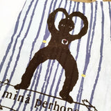 mina perhonen Utopi ワンマイルバッグ フロッキープリント リネン aas9340 トートバッグ 22SS ブルー レディース ミナペルホネン【中古】6-0202G∞