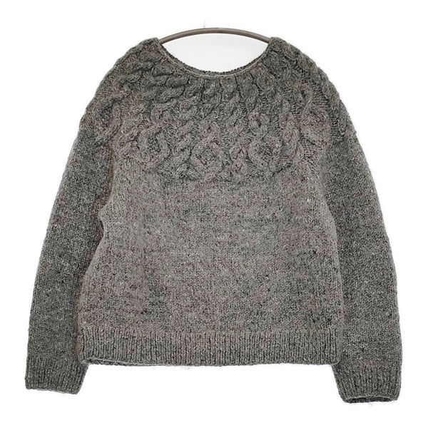 chloro sister CS8005 ウール ネパールケーブル編み ハンドニット セーター ニット グレー レディース クロロシスター【中古】5-1031T♪