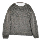 chloro sister CS8005 ウール ネパールケーブル編み ハンドニット セーター ニット グレー レディース クロロシスター【中古】5-1031T♪