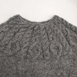 chloro sister CS8005 ウール ネパールケーブル編み ハンドニット セーター ニット グレー レディース クロロシスター【中古】5-1031T♪