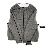 chloro sister CS8005 ウール ネパールケーブル編み ハンドニット セーター ニット グレー レディース クロロシスター【中古】5-1031T♪