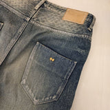 mina perhonen always テーパードデニム インディゴ染め 38 定価39600円 dn4363A デニムパンツ ブルー レディース ミナペルホネン【中古】6-0107G∞