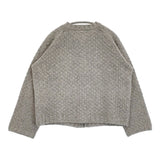 nest Robe ウールツイードニットカーディガン 定価28600円 01233-1037 クルーネックカーディガン 23AW グレー レディース ネストローブ【中古】5-1108T♪