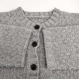 nest Robe ウールツイードニットカーディガン 定価28600円 01233-1037 クルーネックカーディガン 23AW グレー レディース ネストローブ【中古】5-1108T♪