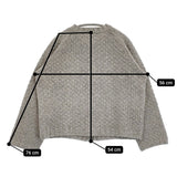 nest Robe ウールツイードニットカーディガン 定価28600円 01233-1037 クルーネックカーディガン 23AW グレー レディース ネストローブ【中古】5-1108T♪