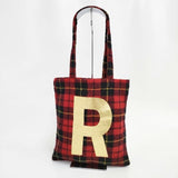 R&D.M.Co- ウールタータンチェック トートバッグ レッド ブラック ゴールド レディース オールドマンズテーラー【中古】6-0202T∞