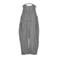 nest Robe 【UpcycleLino】ギンガムチェックサロペット 01243-1089 サロペット 24SS ブラック ホワイト レディース ネストローブ【中古】5-1001M♪