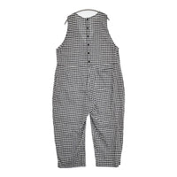 nest Robe 【UpcycleLino】ギンガムチェックサロペット 01243-1089 サロペット 24SS ブラック ホワイト レディース ネストローブ【中古】5-1001M♪