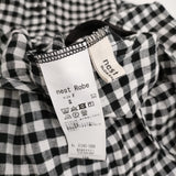 nest Robe 【UpcycleLino】ギンガムチェックサロペット 01243-1089 サロペット 24SS ブラック ホワイト レディース ネストローブ【中古】5-1001M♪