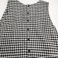 nest Robe 【UpcycleLino】ギンガムチェックサロペット 01243-1089 サロペット 24SS ブラック ホワイト レディース ネストローブ【中古】5-1001M♪