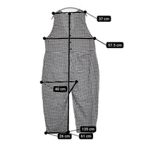 nest Robe 【UpcycleLino】ギンガムチェックサロペット 01243-1089 サロペット 24SS ブラック ホワイト レディース ネストローブ【中古】5-1001M♪