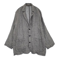 JOURNAL STANDARD LUXE リネンチェックジャケット 定37400円 25SS ブラック ホワイト レディース ジャーナルスタンダードラックス【中古】5-1001M♪