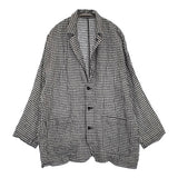 JOURNAL STANDARD LUXE リネンチェックジャケット 定37400円 25SS ブラック ホワイト レディース ジャーナルスタンダードラックス【中古】5-1001M♪
