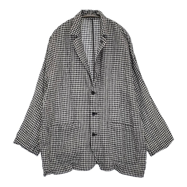 JOURNAL STANDARD LUXE リネンチェックジャケット 定37400円 25SS ブラック ホワイト レディース ジャーナルスタンダードラックス【中古】5-1001M♪