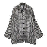 JOURNAL STANDARD LUXE リネンチェックジャケット 定37400円 25SS ブラック ホワイト レディース ジャーナルスタンダードラックス【中古】5-1001M♪