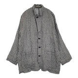 JOURNAL STANDARD LUXE リネンチェックジャケット 定37400円 25SS ブラック ホワイト レディース ジャーナルスタンダードラックス【中古】5-1001M♪