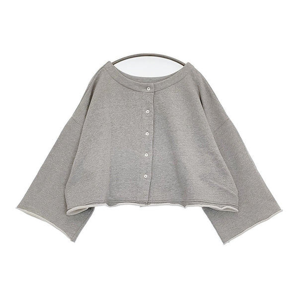 nest Robe 裏毛 oui プリント2wayカーディガン 定価18700円 カーディガン 25SS グレー レディース ネストローブ【中古】5-1001M♪