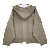 nest Robe パウダーWフードリボンカーディガン 定価35200円 ウールニット カーディガン 24AW グレー レディース ネストローブ【中古】5-1031T♪