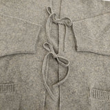 nest Robe パウダーWフードリボンカーディガン 定価35200円 ウールニット カーディガン 24AW グレー レディース ネストローブ【中古】5-1031T♪