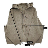 nest Robe パウダーWフードリボンカーディガン 定価35200円 ウールニット カーディガン 24AW グレー レディース ネストローブ【中古】5-1031T♪