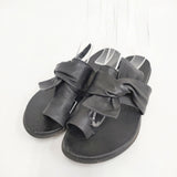 BARI バリ 別注 レザーリボンサンダル weeksdays ほぼ日 伊藤まさこ 定価15180円 サイズ35 サンダル ブラック レディース【中古】6-0426S◎