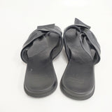 BARI バリ 別注 レザーリボンサンダル weeksdays ほぼ日 伊藤まさこ 定価15180円 サイズ35 サンダル ブラック レディース【中古】6-0426S◎