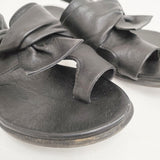 BARI バリ 別注 レザーリボンサンダル weeksdays ほぼ日 伊藤まさこ 定価15180円 サイズ35 サンダル ブラック レディース【中古】6-0426S◎