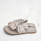 BARI バリ 別注 レザーリボンサンダル weeksdays ほぼ日 伊藤まさこ 定価15180円 サイズ35 サンダル ベージュ レディース【中古】6-0426S◎