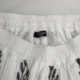 marble sud 大漁 刺繍 スカート 金子みすゞ ロングスカート ホワイト ブラック レディース マーブルシュッド【中古】5-1215M∞