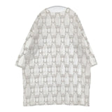 marble sud 未使用 ヤッホーベア 刺繍 コットンリネン ワンピース ホワイト グレー レディース マーブルシュッド【中古】6-0330M∞