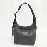 COACH レザー 肩掛け ショルダーバッグ ブラック レディース コーチ【中古】6-0321G∞