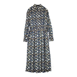 DAMA collection ラッティ社 ベルト柄 シャツワンピース 定価39800円 ワンピース ベージュ ブルー レディース ダーマコレクション【中古】5-1215M∞