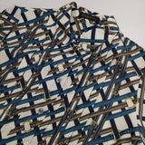 DAMA collection ラッティ社 ベルト柄 シャツワンピース 定価39800円 ワンピース ベージュ ブルー レディース ダーマコレクション【中古】5-1215M∞