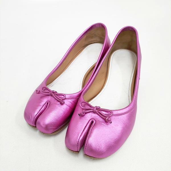 MAISON MARGIELA タビ バレリーナ 革靴 足袋 バレエシューズ サイズ36 パンプス ピンク レディース メゾンマルジェラ【中古】5-1021G◎
