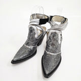 MAISON MARGIELA ウエスタン ミュール ラメ スパンコール サイズ36 ミュール シルバー レディース メゾンマルジェラ【中古】5-1021G◎