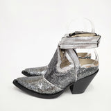 MAISON MARGIELA ウエスタン ミュール ラメ スパンコール サイズ36 ミュール シルバー レディース メゾンマルジェラ【中古】5-1021G◎