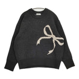 FREAK'S STORE リボン ジャガードニット 1132248902861 定価6996円 セーター ニット ブラック レディース フリークスストア【中古】5-1031T♪