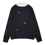 mina perhonen choucho aba8823 刺繍 長袖Ｔシャツ カットソー ロンＴ 23AW ブラック レディース ミナペルホネン【中古】5-1215M∞