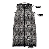 mina perhonen symphony xa3669 サイズ38 刺繍 エンブロイダリー ウール ノースリーブ ワンピース ネイビー ホワイト レディース ミナペルホネン【中古】5-1128T♪