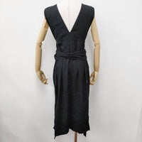 Doi 働衣 フクハルモデル リネン 2WAY エプロン ブラック レディース ドーイ【中古】5-1001G♪