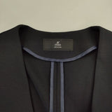 INED カラーレス フロントフック ノーカラージャケット ネイビー レディース イネド【中古】5-1215M∞