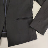 INED カラーレス フロントフック ノーカラージャケット ネイビー レディース イネド【中古】5-1215M∞