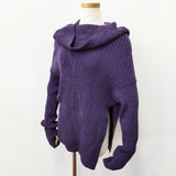 Ujoh ウールリブニット 定価46000円 US-K03-122 セーター ニット パープル レディース ウジョー【中古】5-1129T∞