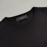 sacra ウール フレンチスリーブニット ベスト 半袖 セーター ニット ブラック レディース サクラ【中古】5-1129T∞