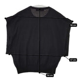 sacra ウール フレンチスリーブニット ベスト 半袖 セーター ニット ブラック レディース サクラ【中古】5-1129T∞