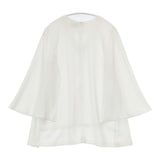 hue DAY TO EVENING ヒューデイトゥイブニング Vネック プルオーバー ベルスリーブ ブラウス シャツ オフホワイト レディース【中古】6-0330M∞