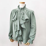 ADELLY アデリー 2WAYジョーゼットブラウス 定価39600円 リボン付き ブラウス シャツ 25SS ライトグリーン レディース【中古】5-1215M∞