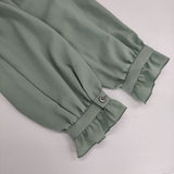 ADELLY アデリー 2WAYジョーゼットブラウス 定価39600円 リボン付き ブラウス シャツ 25SS ライトグリーン レディース【中古】5-1215M∞