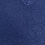 three dots CW1131 リネン アメリカ製 Vネック 半袖Ｔシャツ カットソー ブルー レディース スリードッツ【中古】6-0502S∞